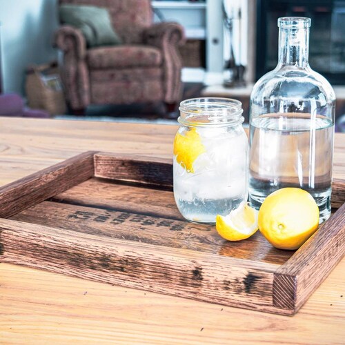 Wine Barrel Serving Tray Barrel Top Serving Tray Wine Barrel Etsy