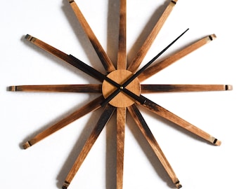 Bourbon Barrel Starburst Wall Clock