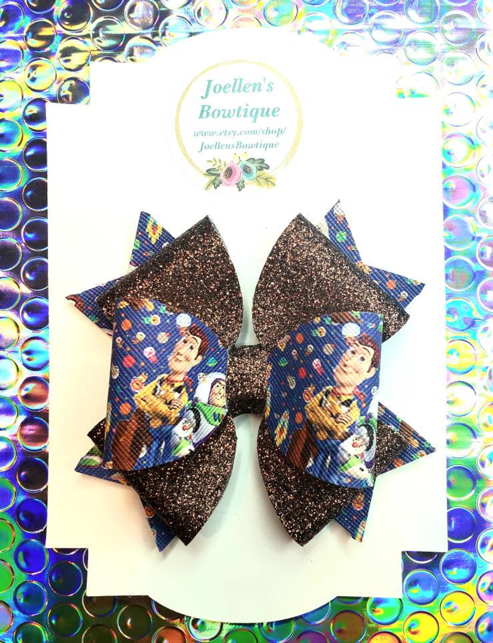 Toy Story Bow 3.5 Inch Faux Leather Bow Toy Story Headband Etsy
