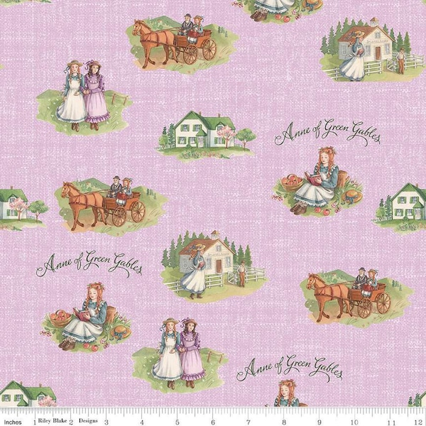 SALE Anne And Friends Lavender - Anne of Green Gables Collection - Riley Blake Designs Fabric - C13851-LAVENDER