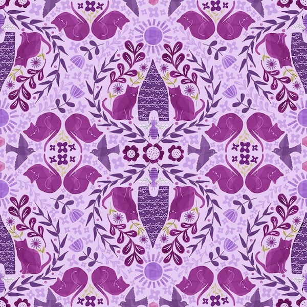 SALE  Hive Mind - Curious Garden Collection - 100% Cotton -STELLA-DPJ2698  GRAPE