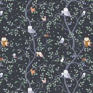 SALE  Owl You Need Is Love  - Dear Stella Designs - Owl You Need Is Love Collection - 100% Cotton - STELLA-D2466 CHARCOAL