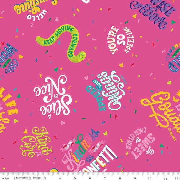 SALE Colors of Kindness™ Main Hot Pink - Riley Blake Designs Fabric -  C13680-HOTPINK