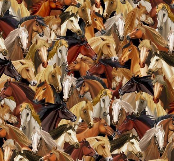 SALE Horses - Timeless Treasures - Country Roads Collection Michael Searle Designer - MICHAEL-CD4562 NATURAL - Etsy India