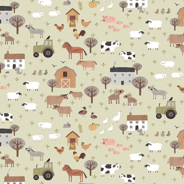 SALE Farm Life  - Dear Stella Designs -Homestead  Collection - 100% Cotton - STELLA-DLT2792  MISTY