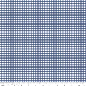 SALE 1/8 &quot;kleine Gingham Denim Fat Quarter - Gingham Kollektion - Riley Blake Designs Stoff - C440-DENIM
