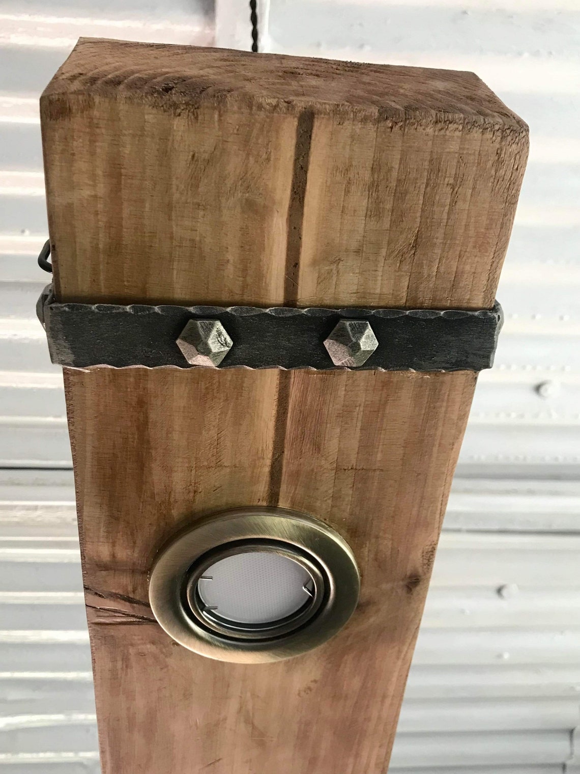 Stunning Rustic Reclaimed Wooden Beam Light. Antique Brass Led Etsy