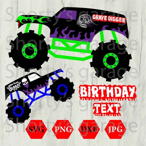 Monster Truck SVG Grave Digger and Sonuva Digger Clipart Etsy