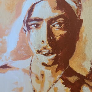 All Eyez – Tupac-Inspired Acrylic Portrait on Textured Gesso