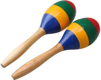 wooden baby maracas