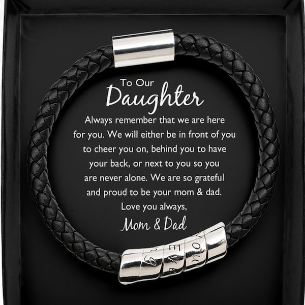 To Our Daughter, Love Mom Dad, Daughter Birthday Gift, Christmas, Special Message Card, Teen, Graduation, Proud, Always Here, Bracelet Gift