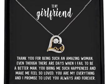 Necklace For Girlfriend, Girlfriend Birthday, Valentines Gift, Anniversary, From Boyfriend, Gold Jewelry, Silver, Special Occasion, Message
