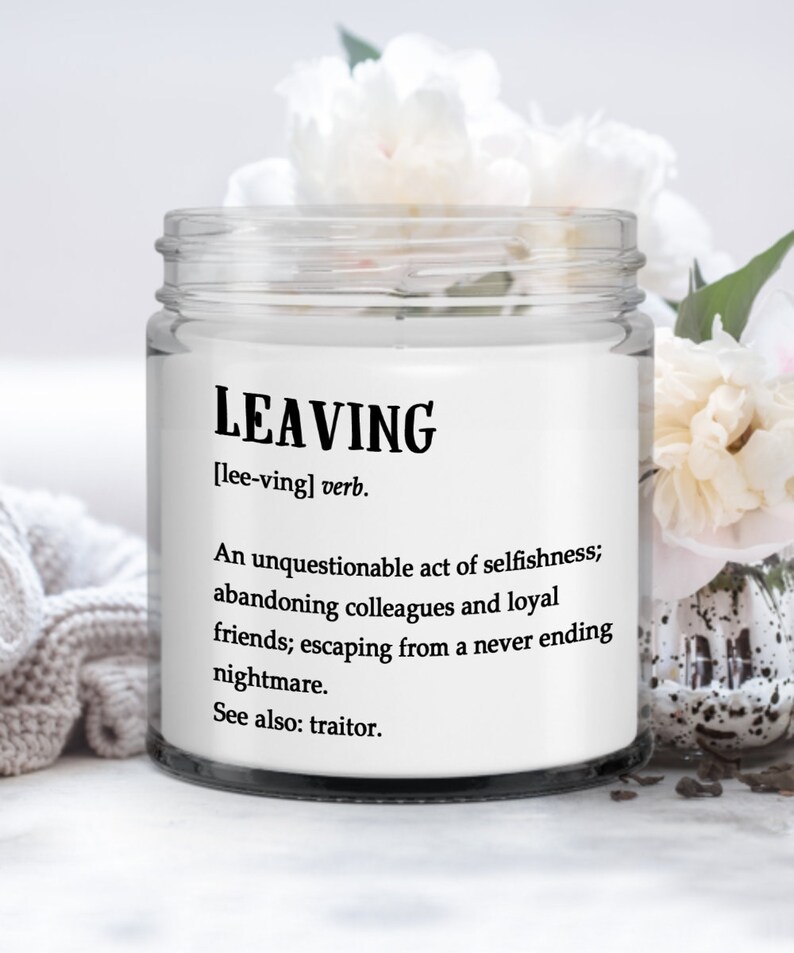 Leaving Definition, Funny Leaving Work Gift, New Job, Promotion, Work