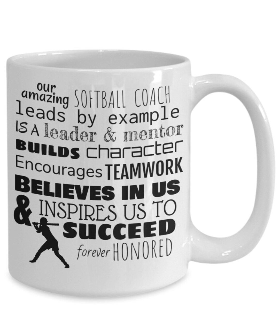Softball Coach Coffee Mug, Best Coach Softball Cup, Girls Softball Team