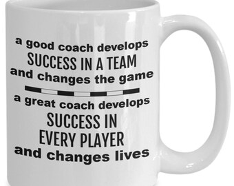 Coach Coffee Mug, Great Coach Cup, Team Appreciation Gift, Coach Gift, Mentor Mug, Youth Sports, High School Sports, College Sports