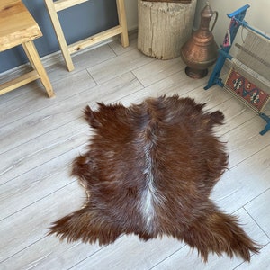 Natural Goatskin rug, goat hide, Goatskin pelt ,Genuine leather, Goatskin Rug, 90x80cm, 3x2.6 ft