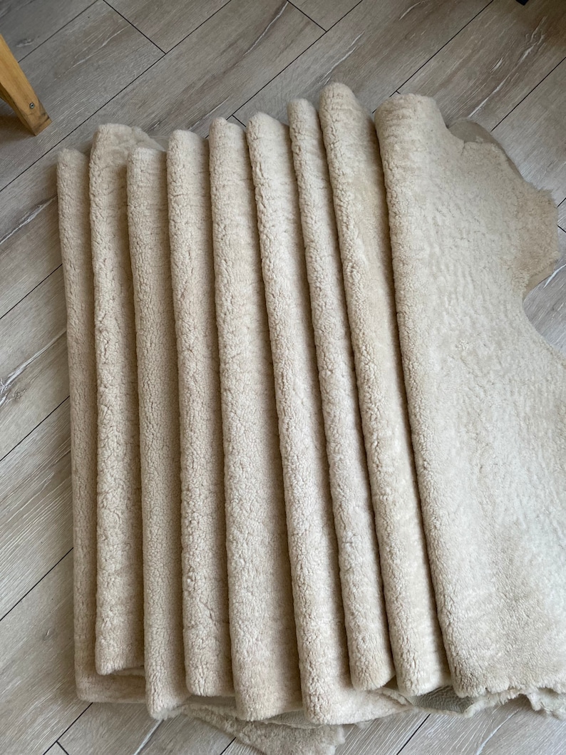 Genuine sheepskin rug, upholstery sheepskin, off white, short fur shearling, fur sheepskin, curly sheepskin, chair cover,3,3 x 2,3 ft image 6