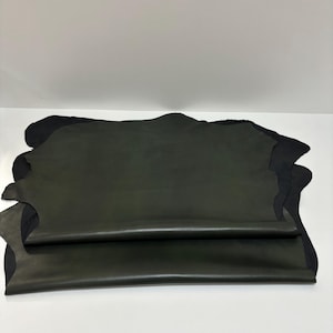 2 pcs ANTIQUE Green  Premium Quality Lambskin,Lamb leather,Soft thin leather,Lambskin Hide, 10-12 Sgft, Thickness 07-08 mm