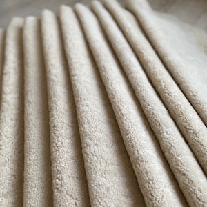Australian curly sheepskin rug, upholstery sheepskin,  off white, short fur shearling, curly sheepskin, chair cover,90x70 cm,3 x 2,3 ft