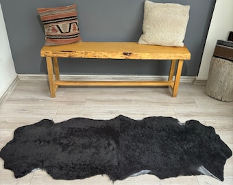 Genuine sheepskin area rug, bench cover, Gray color, sheepskin throw,Home Decor,curly fur shearling sheepskin,chair cover,180x70 cm,6x2,3ft