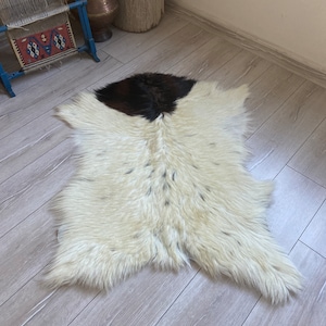 Natural Goatskin rug, goat hide, Goatskin pelt ,Genuine leather, Goatskin Rug, 100x70cm, 3,3x2,3 ft