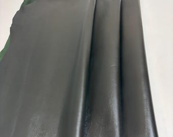 3 pcs  Premium Quality Lambskin,Lamb leather,Soft thin leather,Lambskin Hide, 15-17 Sgft, Thickness 07-08 mm,Dark Green