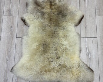 Natural Sheepskin rug, Australian Sheepskin, Genuine Sheepskin,Sheepskin Throw,Soft Sheepskin, sheepskin Chair cover, Fur rug, 105x75 cm MT1