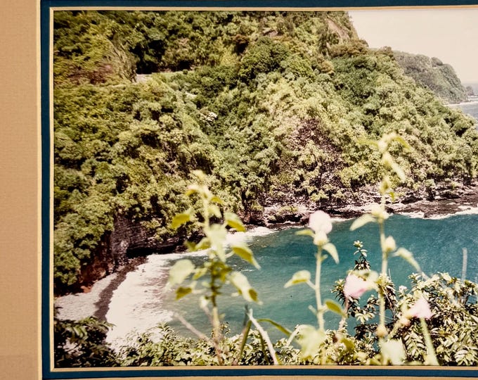 Faded Maui Hawaii Photograph Vintage Signed Island Ocean Tropical Mountain Landscape Photography Michael Van Dorn Honolulu Hawaii Old Patina