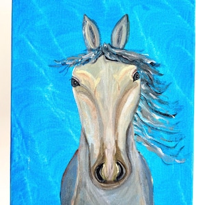 Vintage Horse Oil Painting: Western Ranch Wall Art, 12x9&quot;