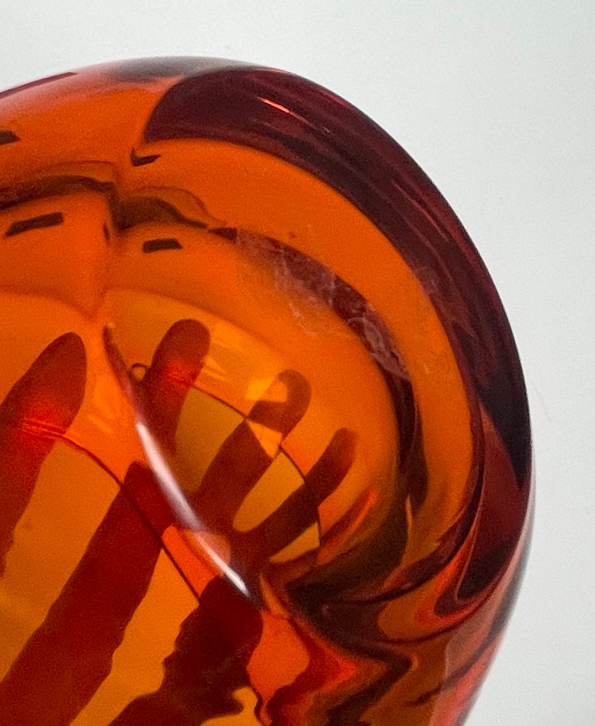 Viking Orange Orbital Glass Ashtray Minimalist Sleek Vintage Mid ...