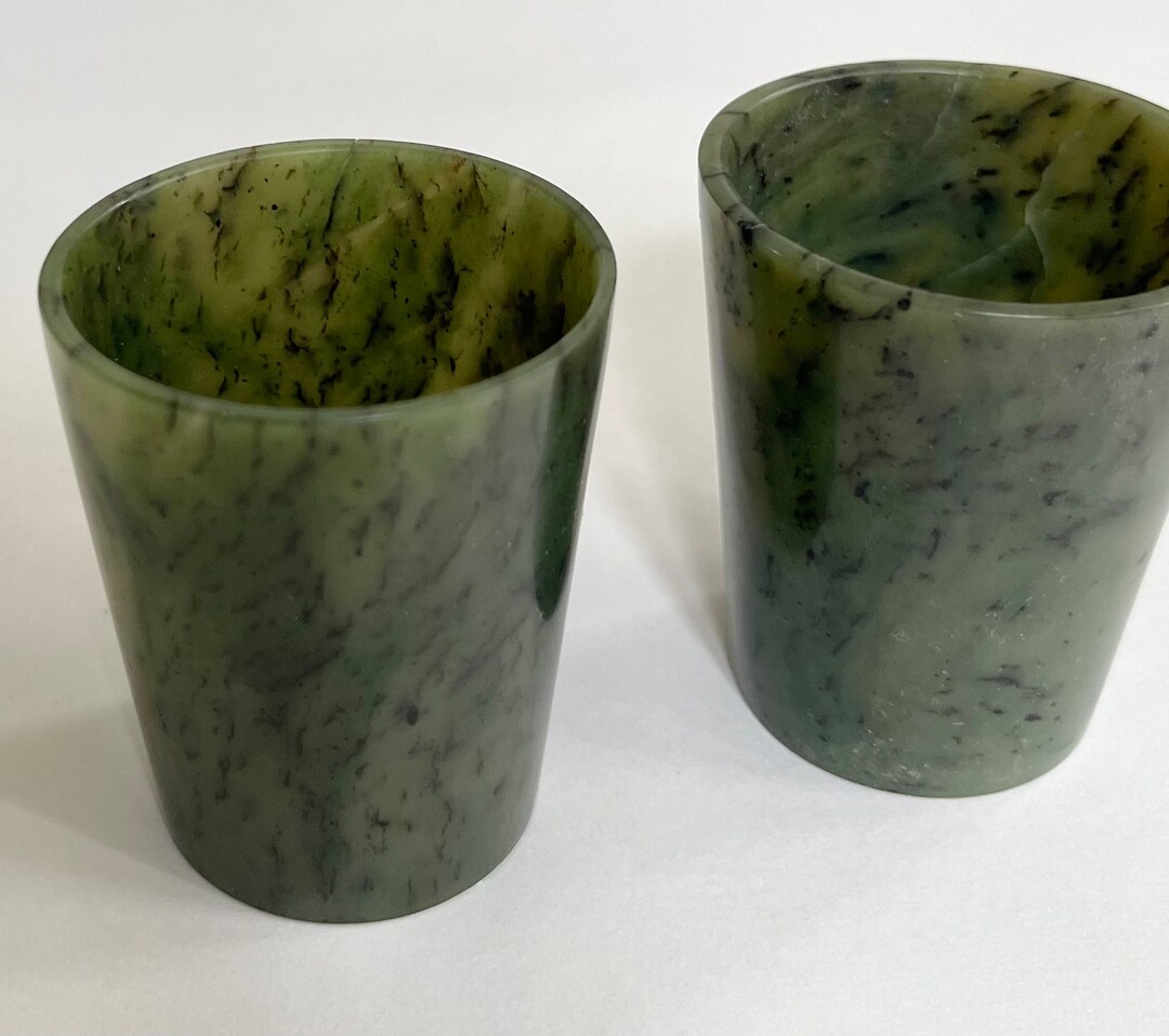 Ceremonial Jade Tea Cup Set Lot of 2 Teacups Chinese Tea Etsy
