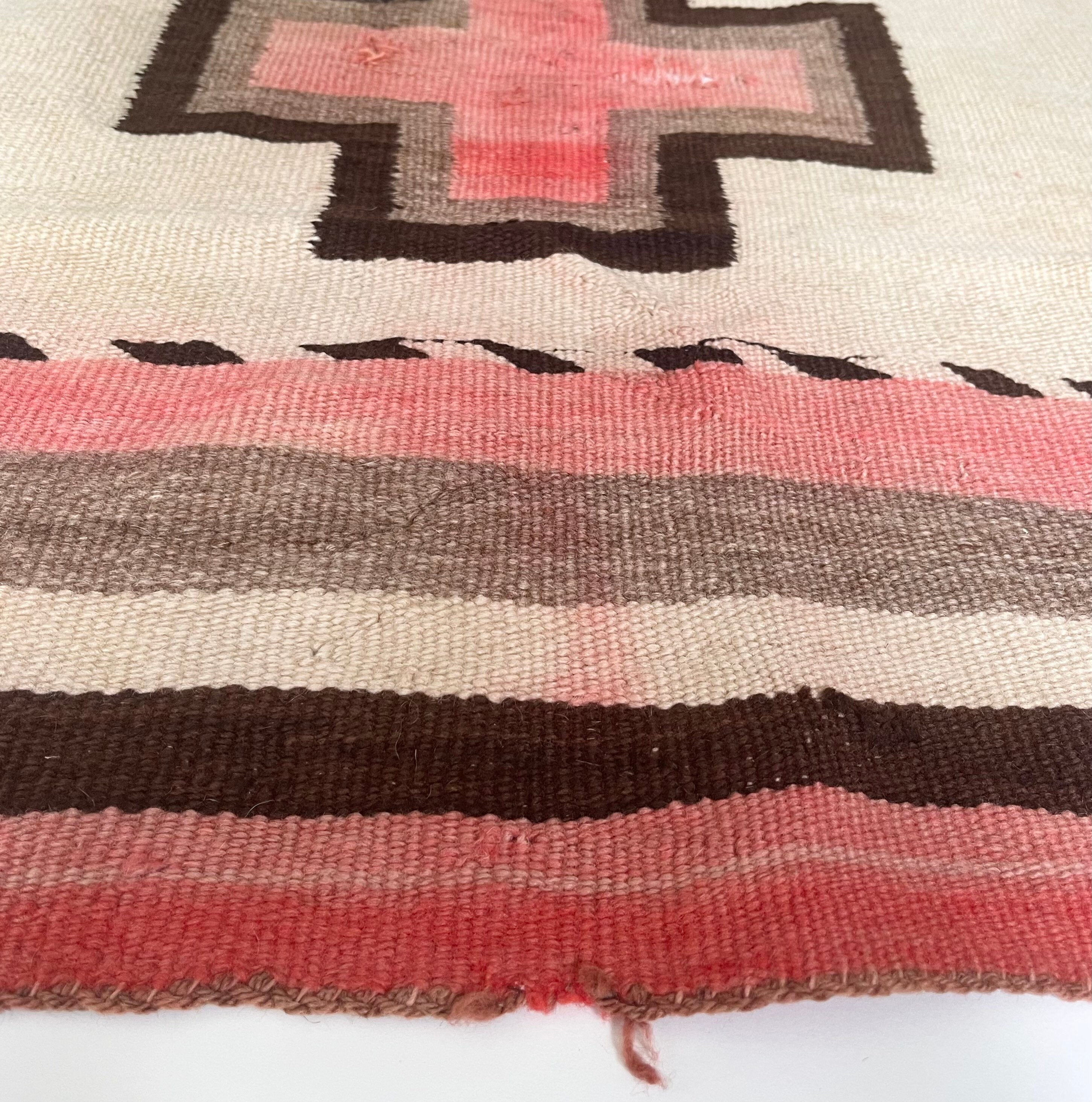 Antique Navajo Rug Saddle Blanket Cross Crosses 1800s Early 1900s