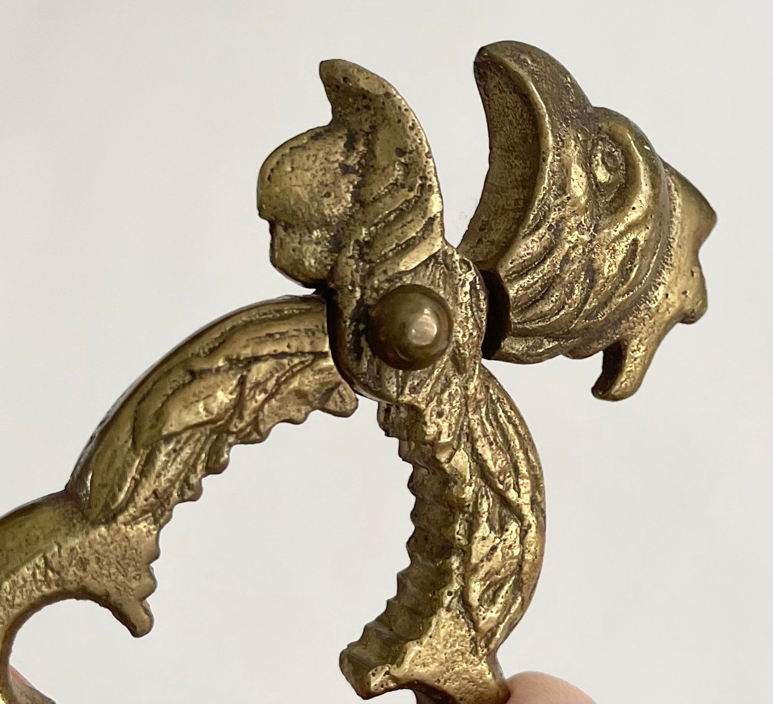 Solid Brass Chicken Nutcracker Vintage Hen Rooster Bird Nut Cracker