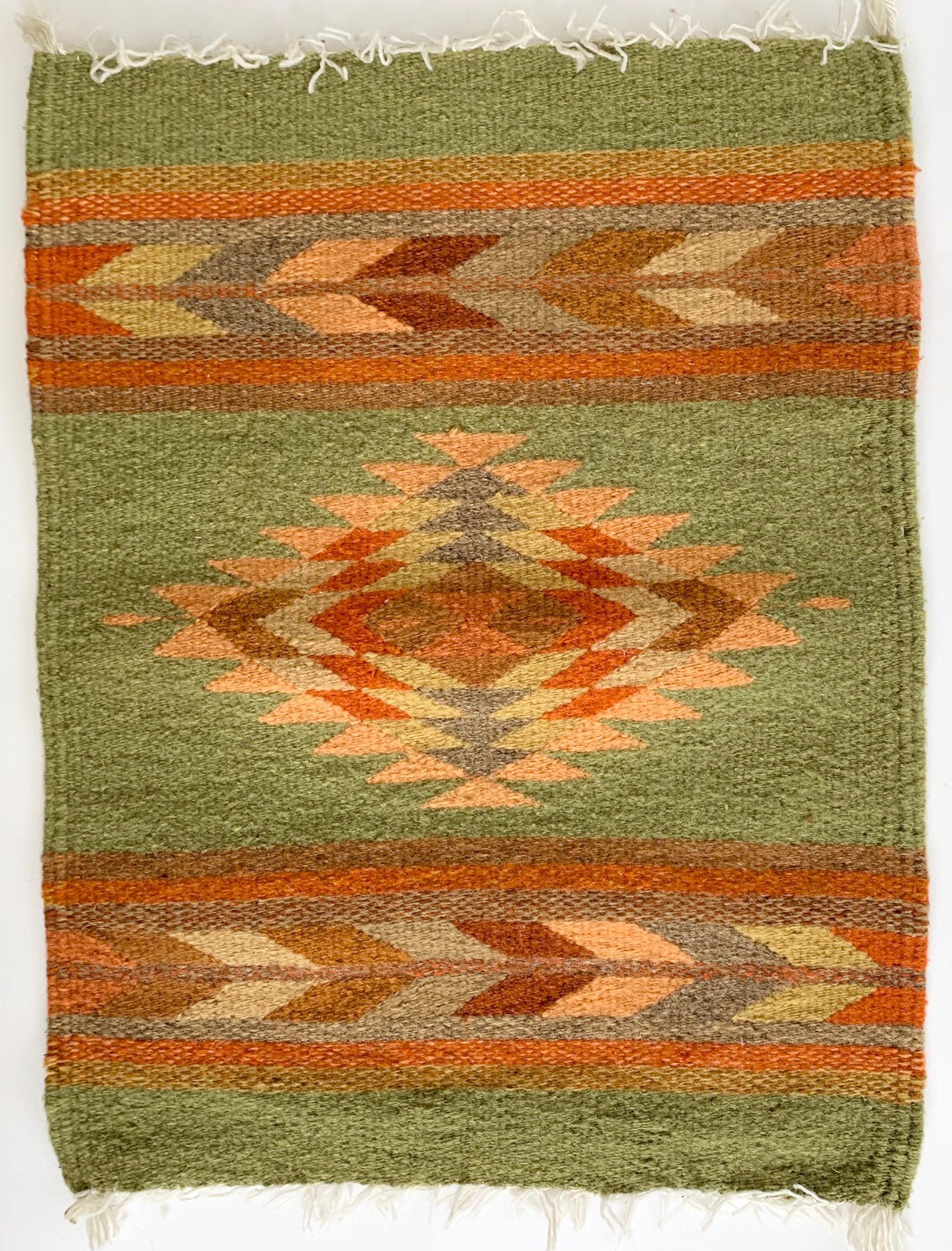 Southwest Wool Table Mat Runner Dresser Scarf Vintage Handwoven Table