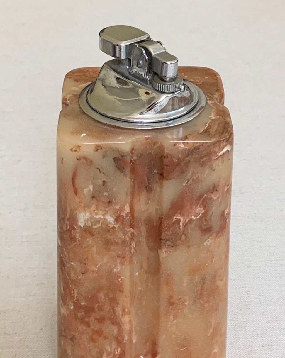 Large Onyx Tabletop Lighter Heavy Carved Natural Stone Mid Etsy