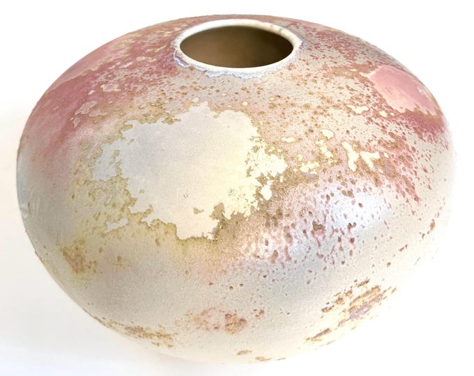 Tony Evans Raku Pottery Pot Large Vintage Mid Century Signed Studio Ceramic Art