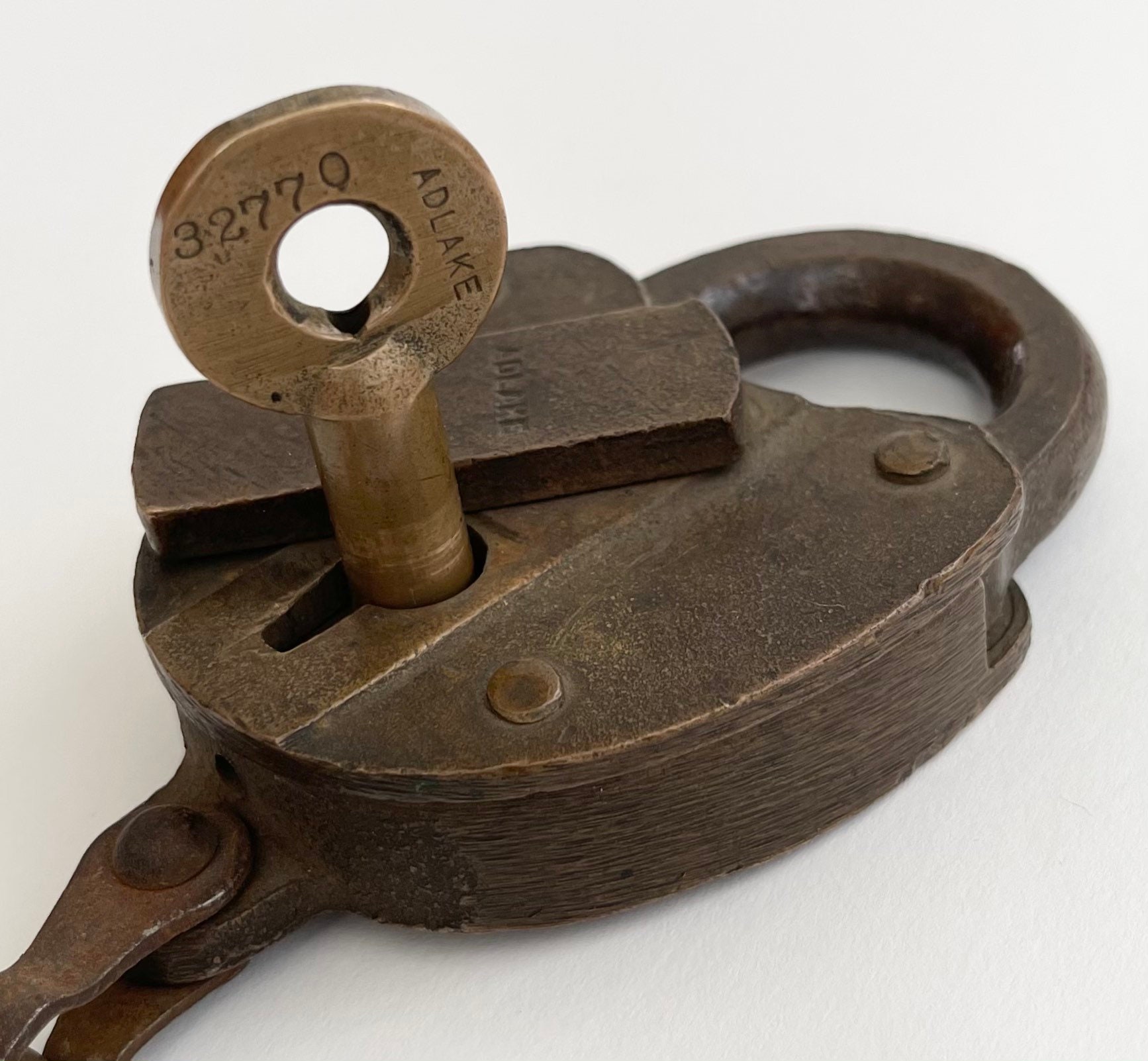 Union Pacific Railroad Padlock Very Heavy and Solid Vintage Cast Iron