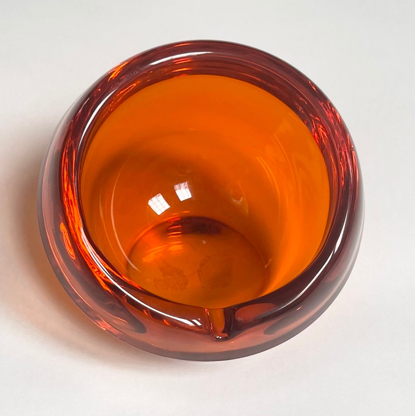 Viking Orange Orbital Glass Ashtray Minimalist Sleek Vintage Mid ...
