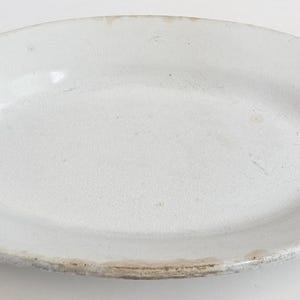 Vintage White Ironstone Platter: Large Oval Farmhouse Serving Plate