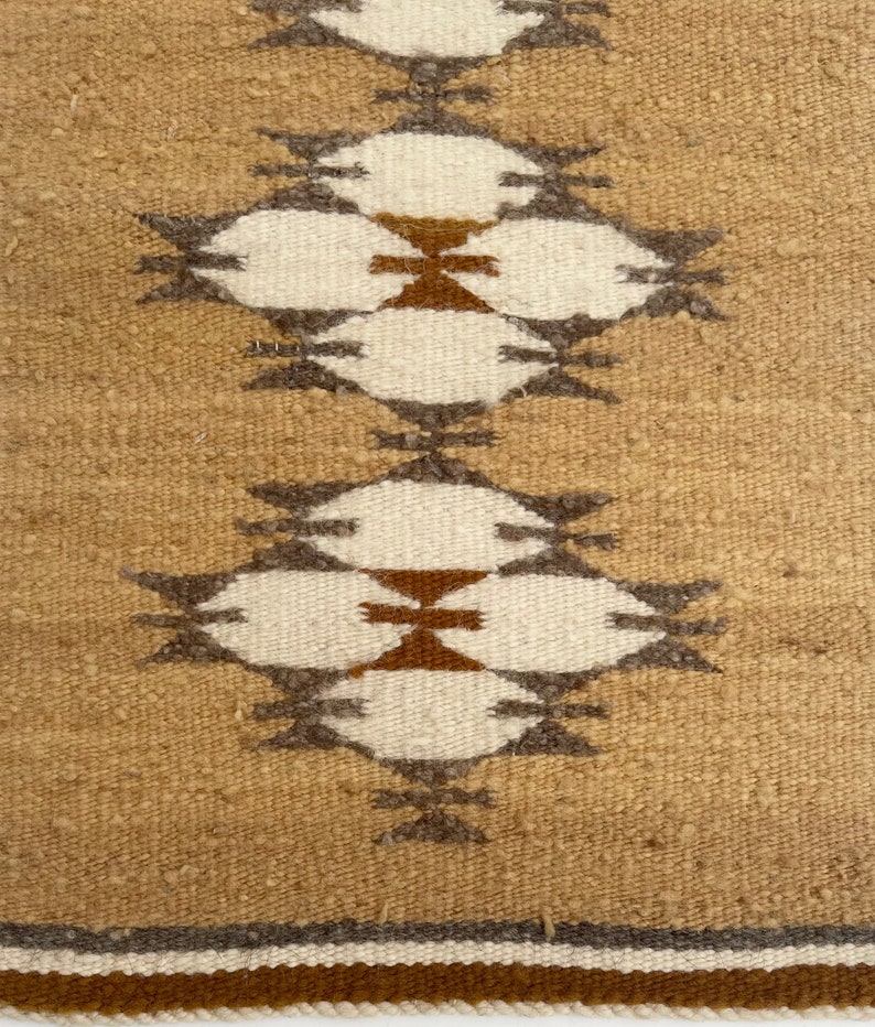 Eleanor Yazzie Navajo Weaving Wall Hanging Table Top Accent Mat Signed Label Southwest Native