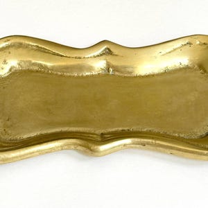 Vintage Solid Brass Trinket Dish: Mid Century Modern Catchall