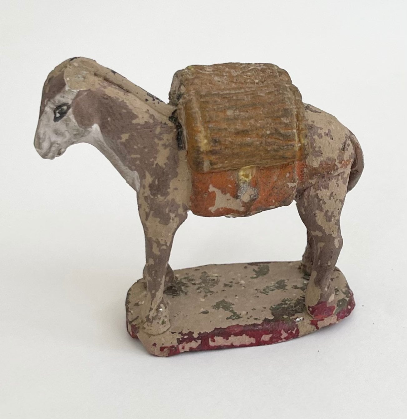 Rustic Mexican Clay Animal Donkey Horse Pack Mule Figurine Made in