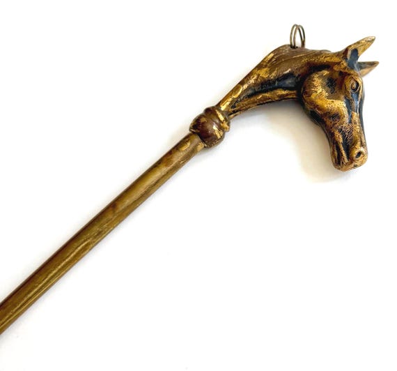 Vintage Solid Brass Horse Head Shoe Horn