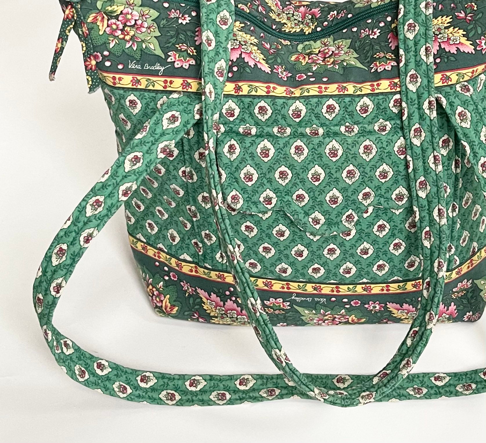 Vera Bradley Quilted Bag Purse Tote Sewing Knitting Bag Vintage Floral ...