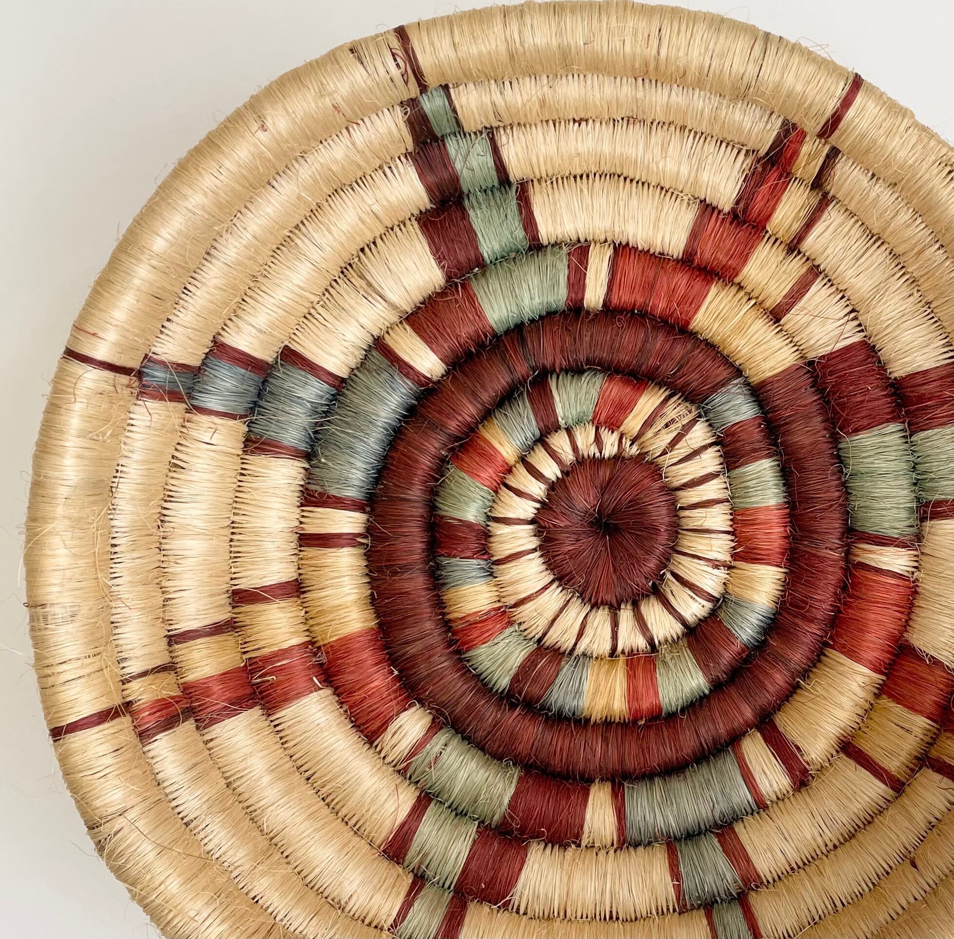 Kenyan African Basket Bowl Heavy Large Solidly Crafted Vintage Artisan