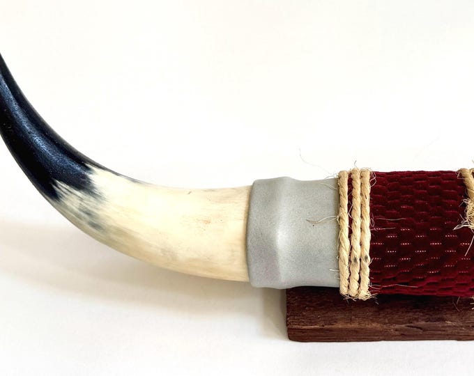 Mid Century Vintage Western Bull Horns Coat Hook Rack Ranch Cabin Decor