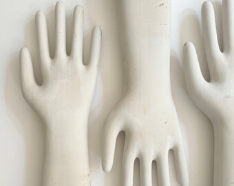 Vintage Porcelain Glove Mold Hand Form Vintage Antique Circa