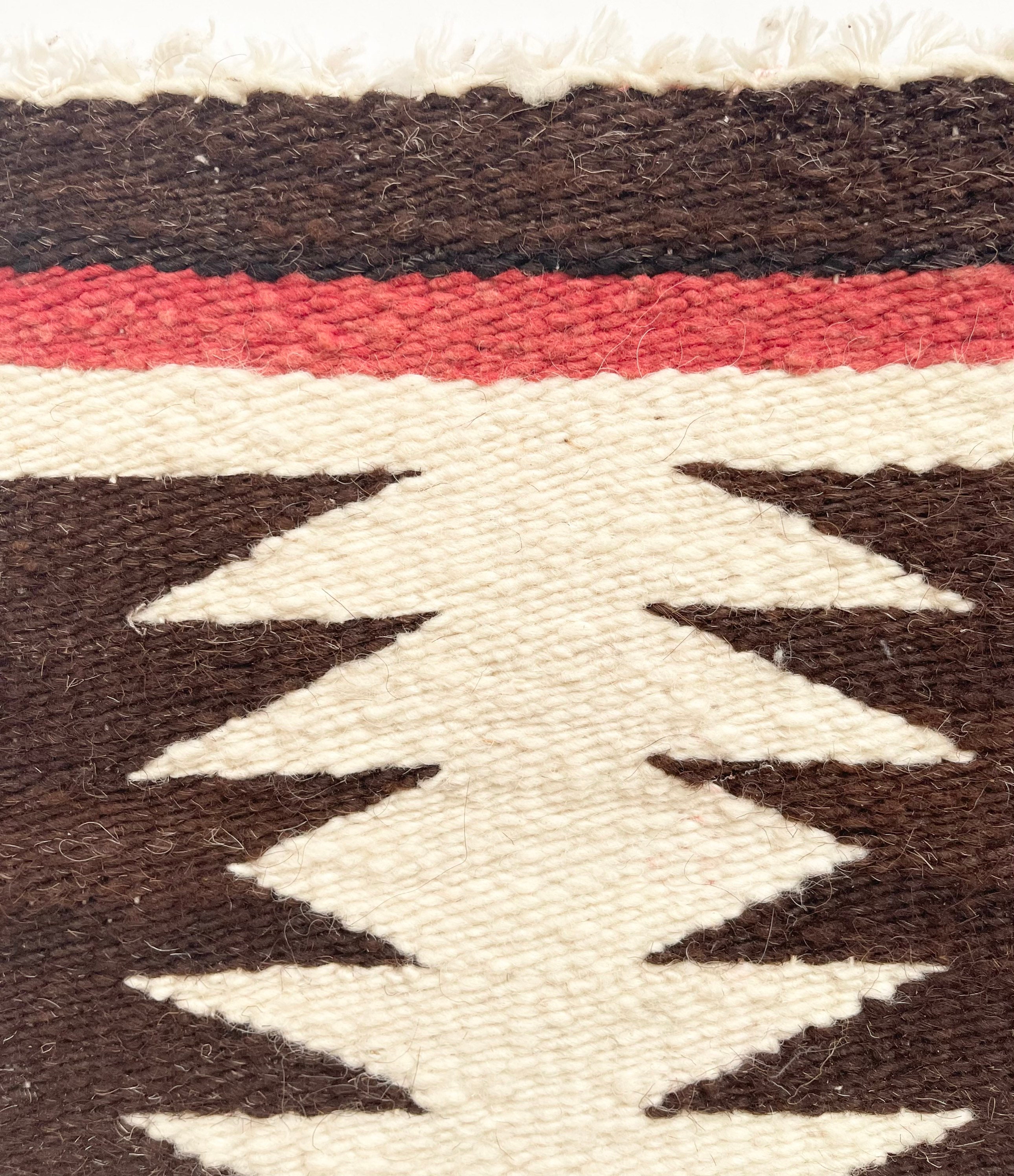 Old Handwoven Navajo Mat Weaving Table Top Accent Wool Horsehair Dark