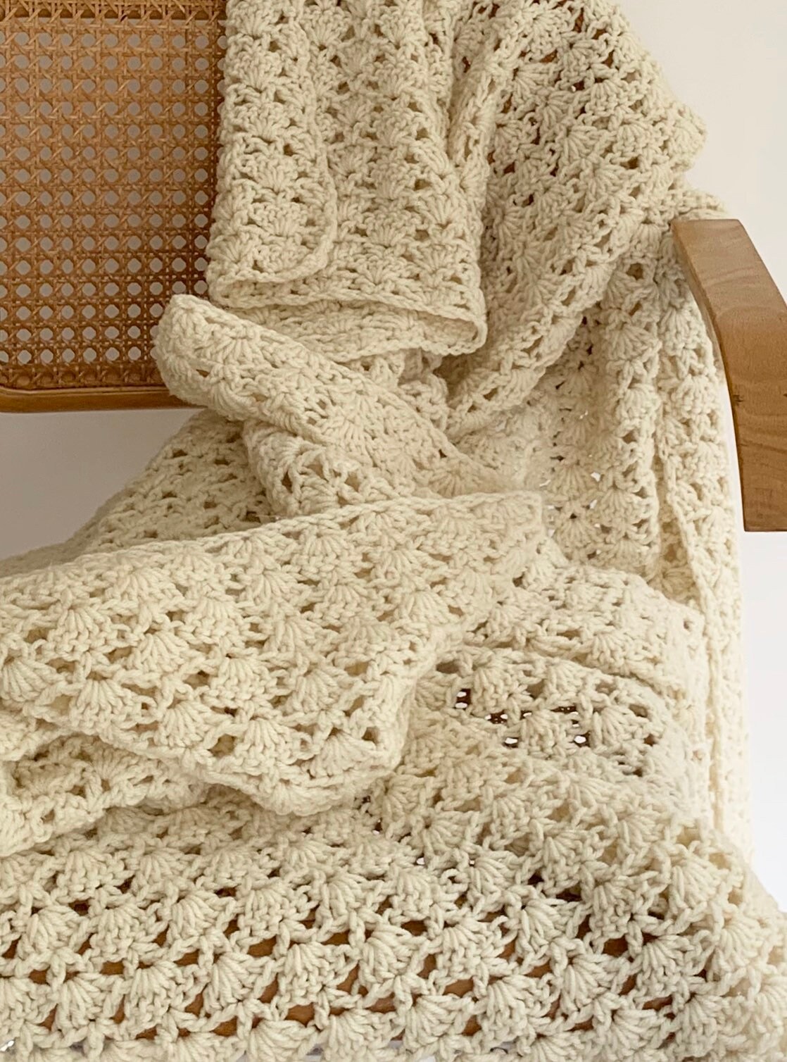 Hand Knit Crochet Throw Blanket Afghan Granny Square Handmade Vintage