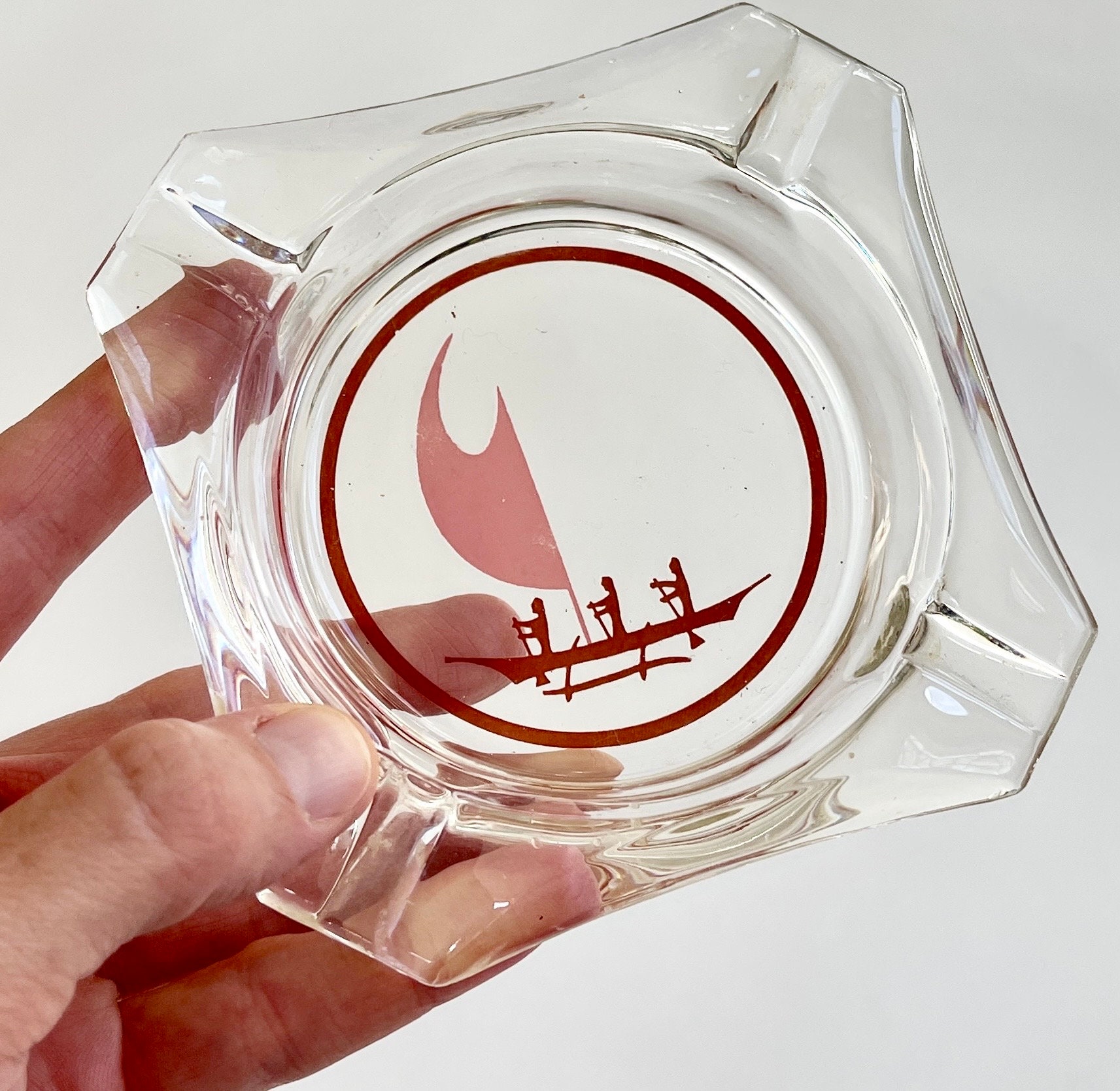 Mid Century Polynesian Ashtray Vintage 50s 60s Hawaiian Canoe 
